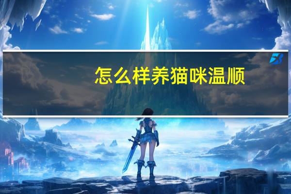 怎么样养猫咪温顺