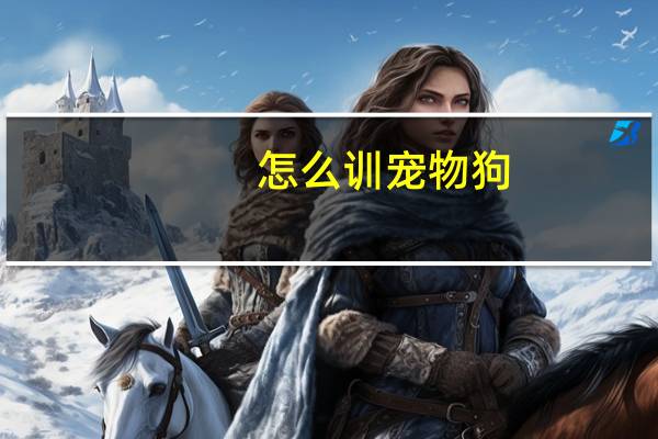 怎么训宠物狗
