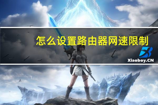 怎么设置路由器网速限制（怎么设置无线路由器WIFI信号限速）