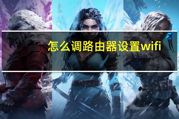 怎么调路由器设置wifi（路由器设置wifi）