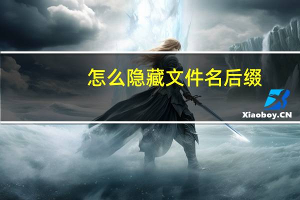 怎么隐藏文件名后缀(怎么隐藏文件)