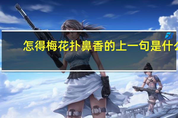 怎得梅花扑鼻香的上一句是什么
