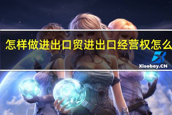 怎样做进出口贸 进出口经营权怎么办理