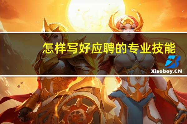 怎样写好应聘的专业技能