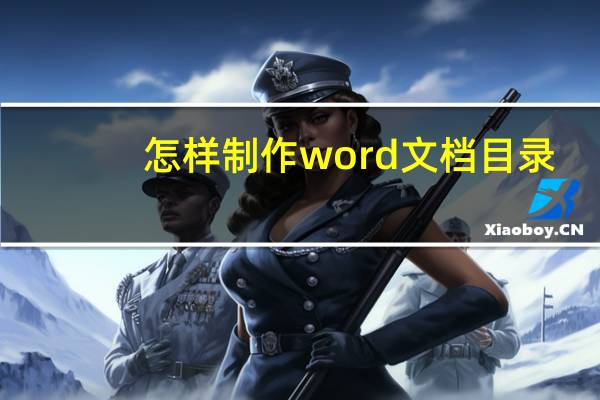 怎样制作word文档目录（word文档目录怎么制作）