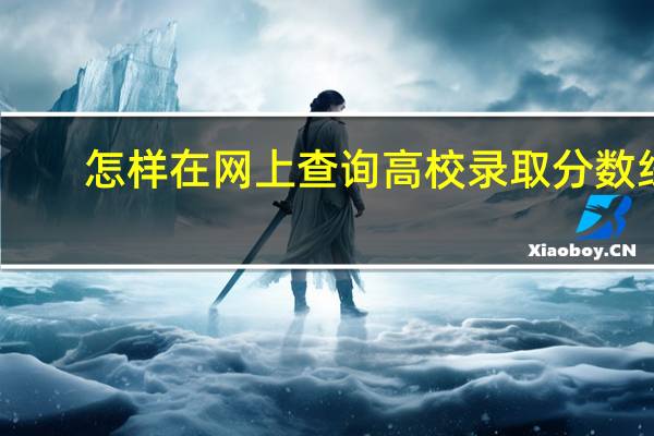 怎样在网上查询高校录取分数线
