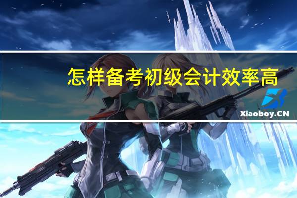 怎样备考初级会计效率高