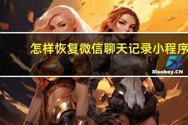 怎样恢复微信聊天记录小程序（怎样恢复微信聊天记录）