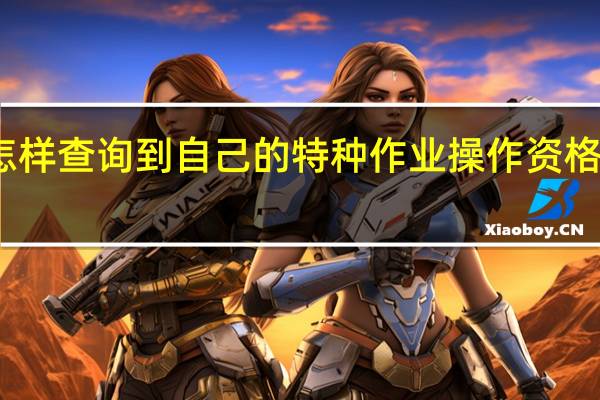 怎样查询到自己的特种作业操作资格证书呢