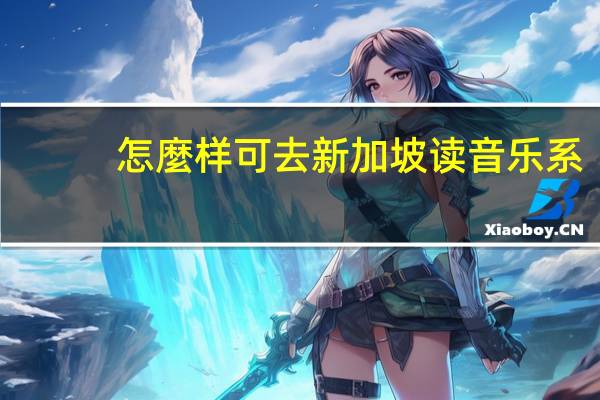 怎麼样可去新加坡读音乐系
