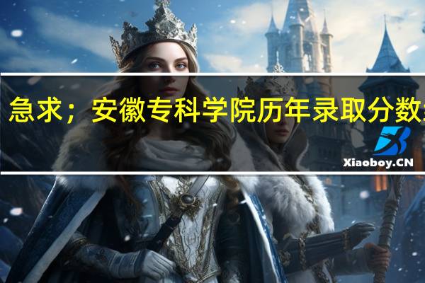 急求；安徽专科学院历年录取分数线！！