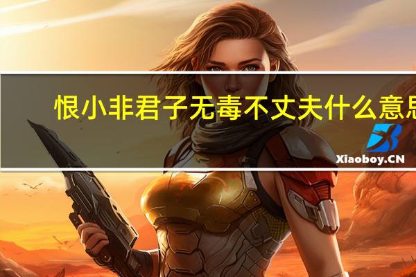 恨小非君子无毒不丈夫什么意思（无毒不丈夫什么意思）