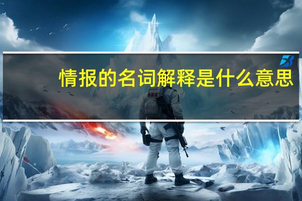 情报的名词解释是什么意思