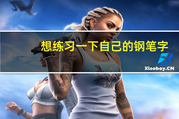 想练习一下自己的钢笔字，自己练有什么好的建议