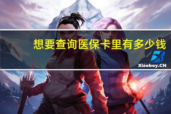 想要查询医保卡里有多少钱,怎么查医保卡余额