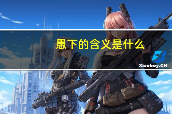 愚下的含义是什么