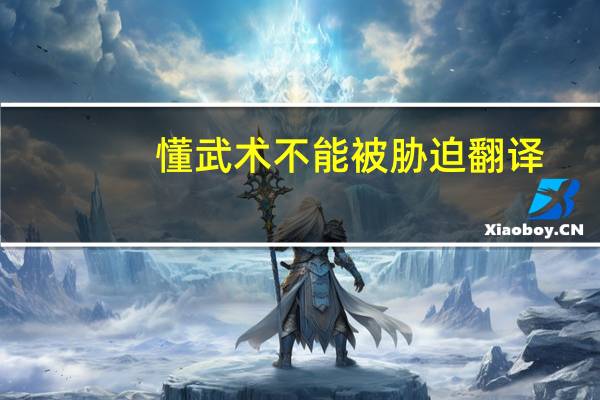 懂武术不能被胁迫翻译