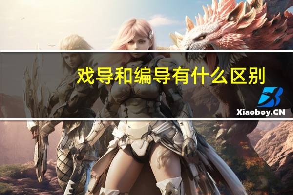 戏导和编导有什么区别
