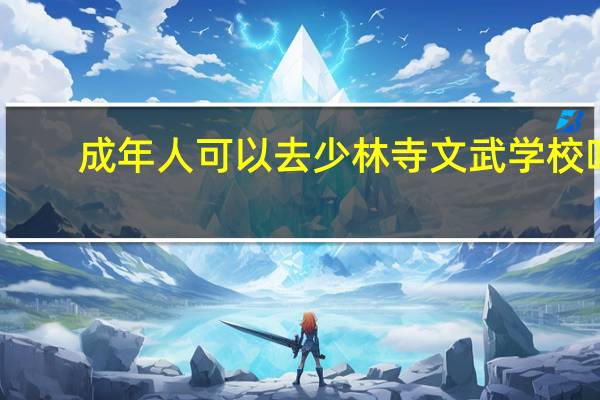 成年人可以去少林寺文武学校吗