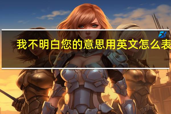 我不明白您的意思用英文怎么表达？
