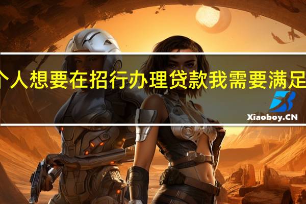 我个人想要在招行办理贷款我需要满足什么条件?怎么办理