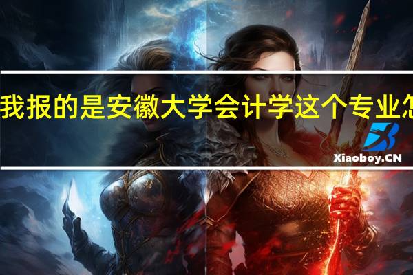 我报的是安徽大学会计学这个专业怎么样