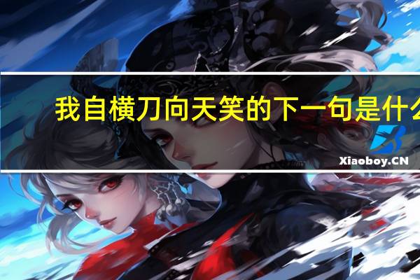 我自横刀向天笑的下一句是什么