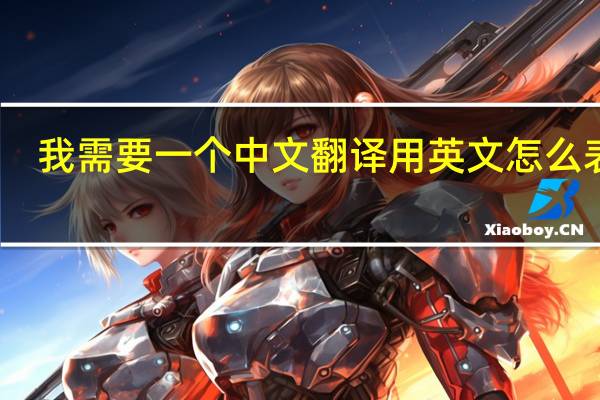 我需要一个中文翻译用英文怎么表达？