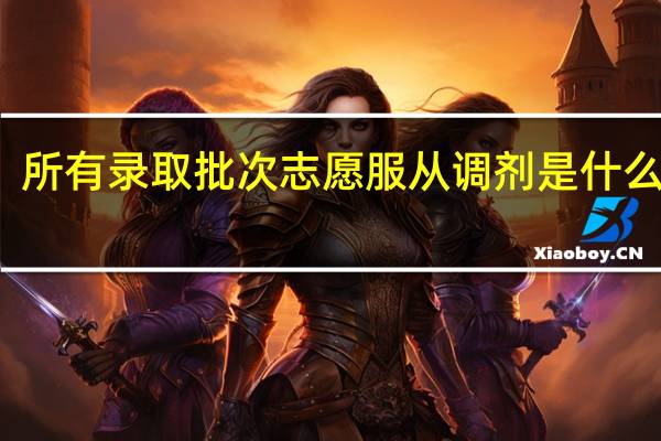 所有录取批次志愿服从调剂是什么意思