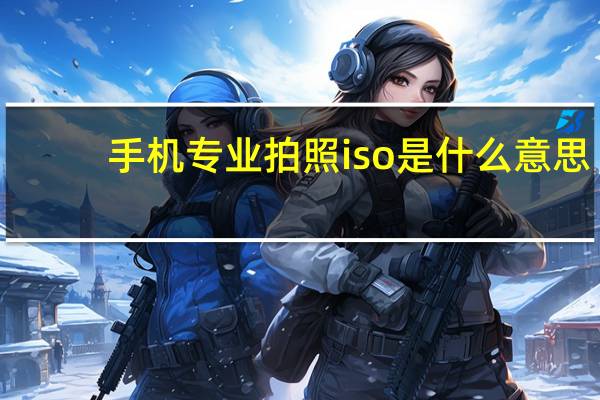手机专业拍照iso是什么意思