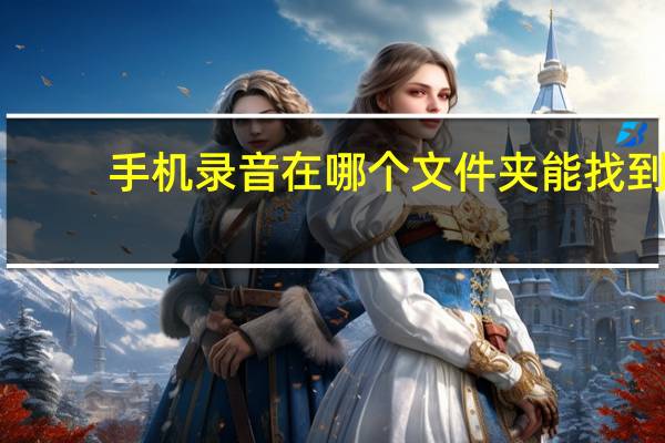 手机录音在哪个文件夹能找到（手机录音在哪个文件夹）