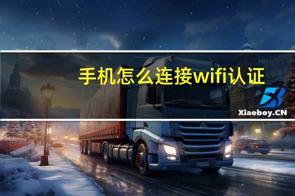 手机怎么连接wifi认证（手机怎么连接wifi）