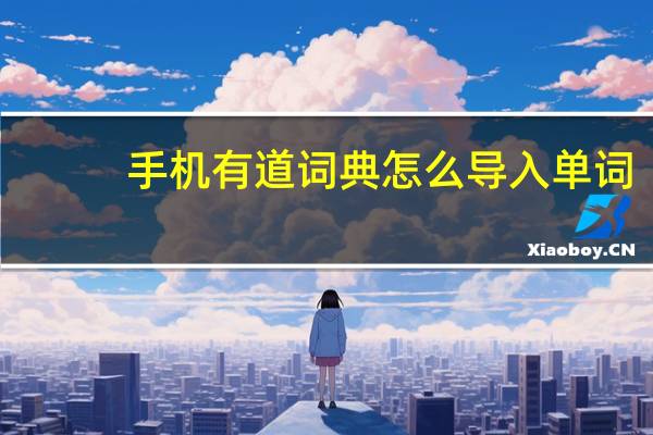 手机有道词典怎么导入单词（手机有道词典）