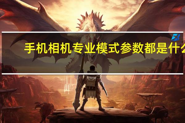 手机相机专业模式参数都是什么