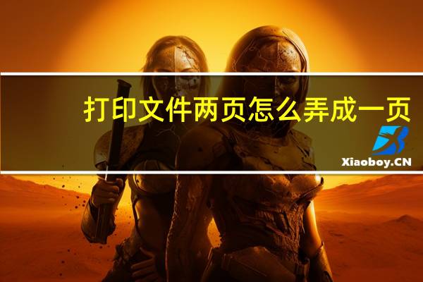 打印文件两页怎么弄成一页（打印文件）