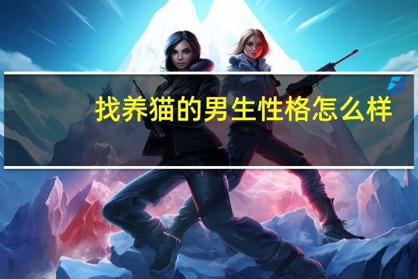 找养猫的男生性格怎么样