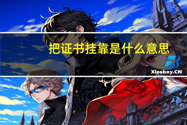 把证书挂靠是什么意思