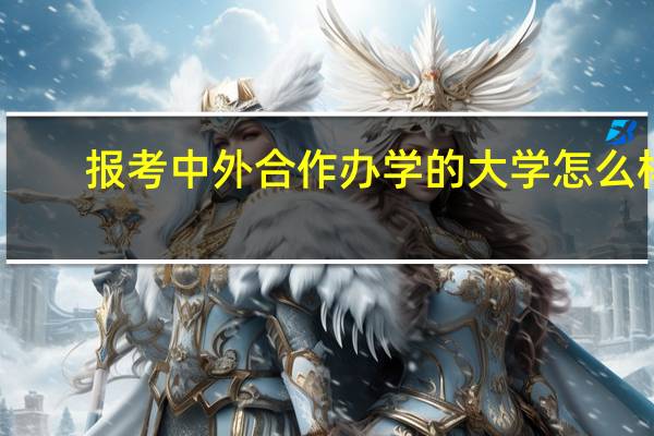 报考中外合作办学的大学怎么样
