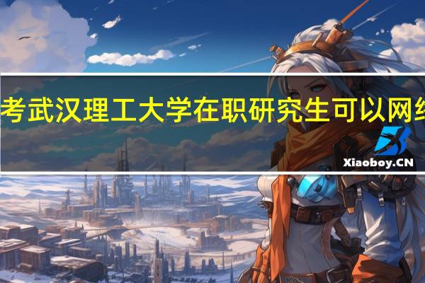报考武汉理工大学在职研究生可以网络学习吗