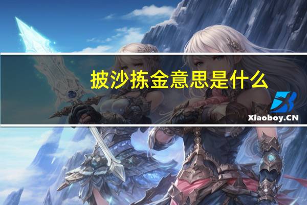 披沙拣金意思是什么