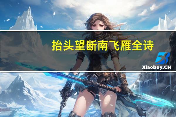 抬头望断南飞雁全诗