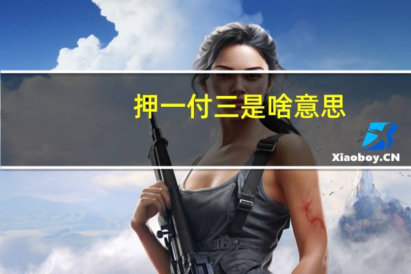 押一付三是啥意思（押一付三 rdquo 是什么意思）