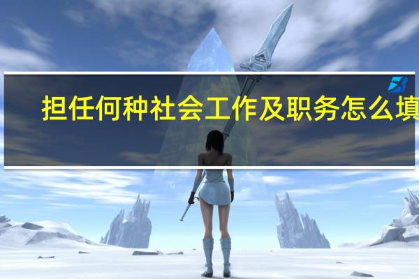 担任何种社会工作及职务怎么填写