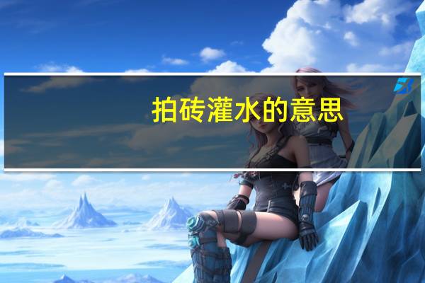 拍砖灌水的意思（拍砖）