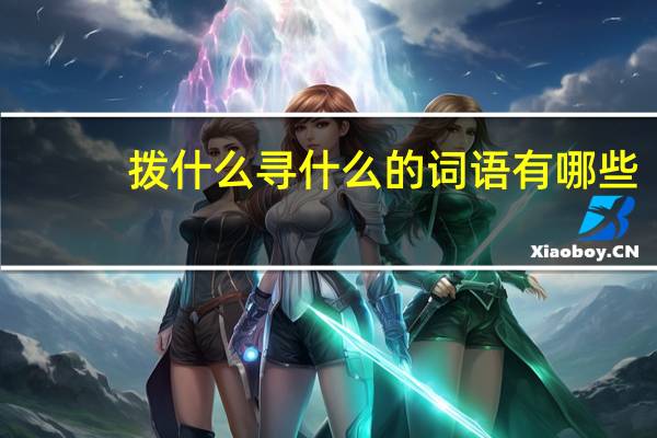 拨什么寻什么的词语有哪些?