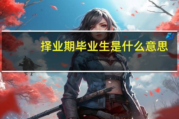 择业期毕业生是什么意思