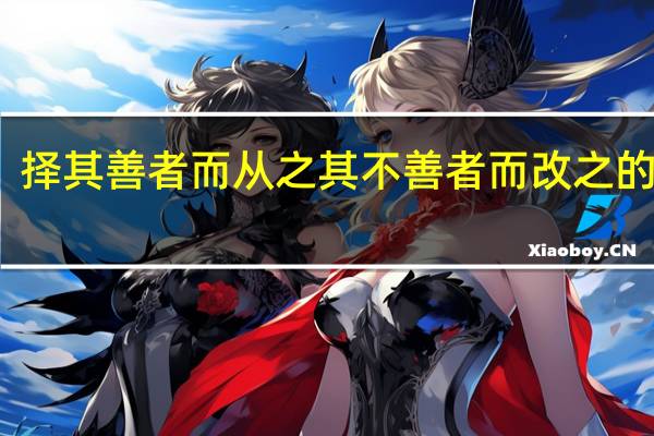 择其善者而从之其不善者而改之的意思