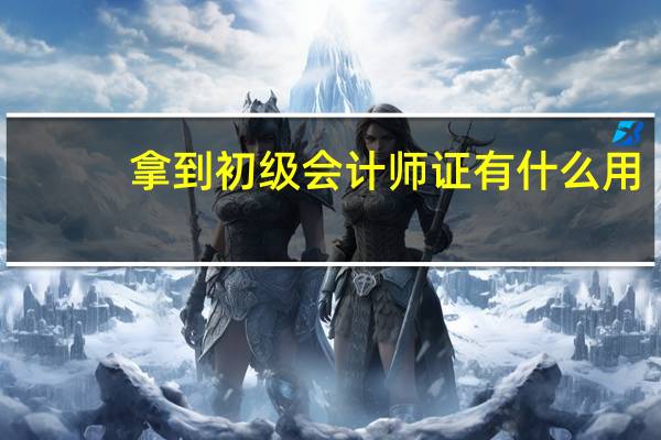 拿到初级会计师证有什么用