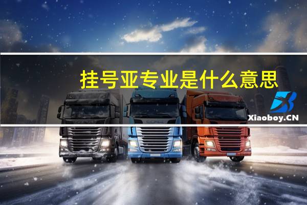 挂号亚专业是什么意思