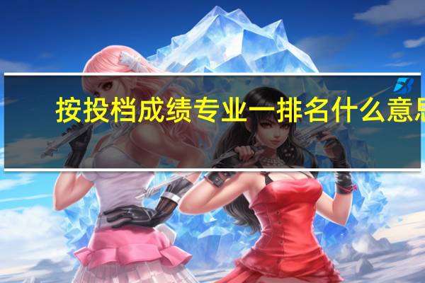 按投档成绩专业一排名什么意思